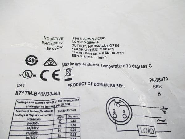 INDUSTRIAL SPARE PART 871TM-B10N30-N3 SER. B 20-250VAC/DC NSMP