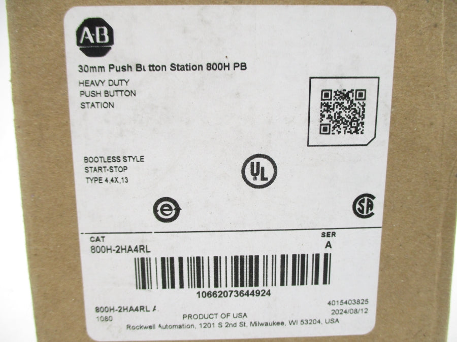 ALLEN BRADLEY 800H-2HA4RL SER. A (BR/WH) NSMP
