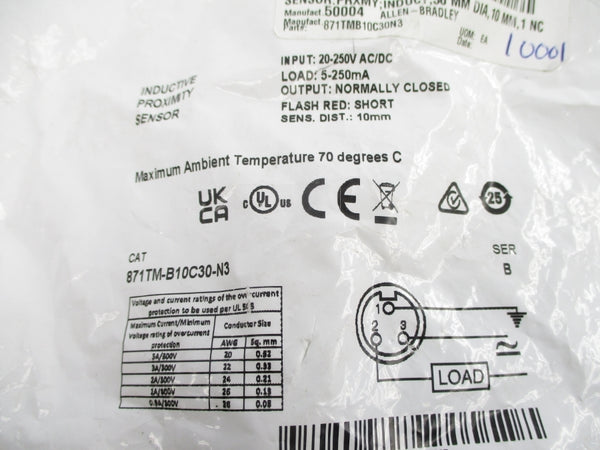 INDUSTRIAL SPARE PART 871TM-B10C30-N3 SER. B 20-250VAC/DC NSMP