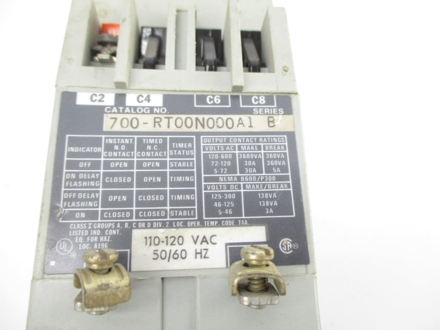 ALLEN BRADLEY 700-RT00N000A1 SER. B 110/120VAC 30A UNMP
