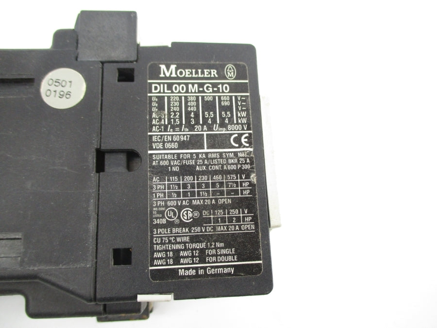 KLOCKNER MOELLER DIL00M-G-10 24VDC 20A UNMP