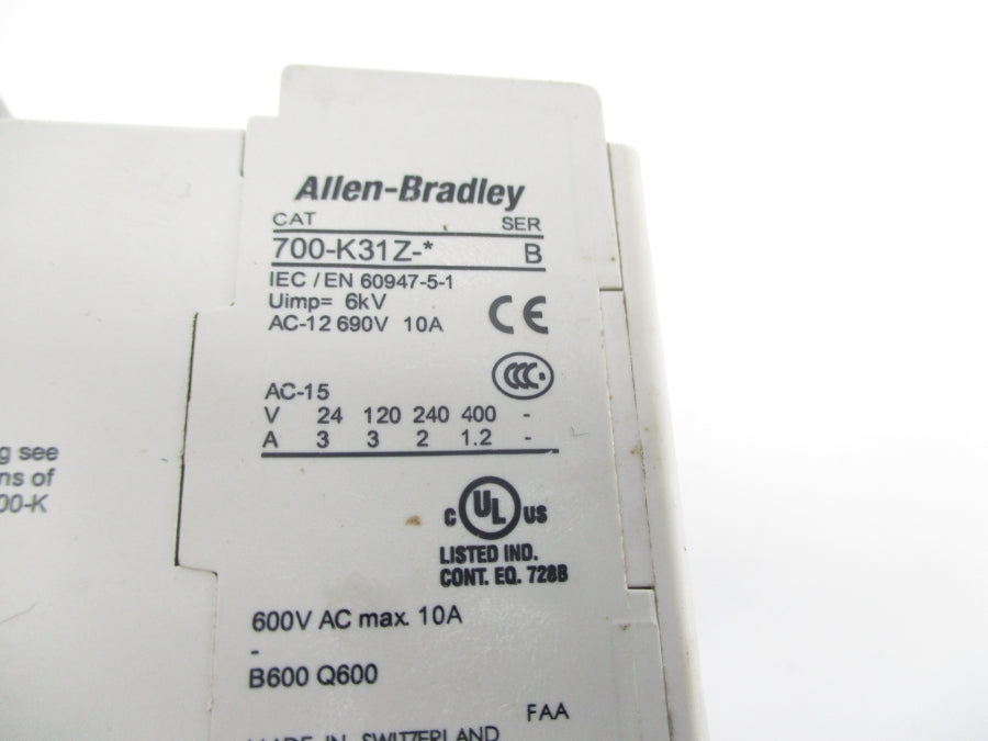 ALLEN BRADLEY 700-K31Z-ZJ SER. B 24VDC 10A NSNP