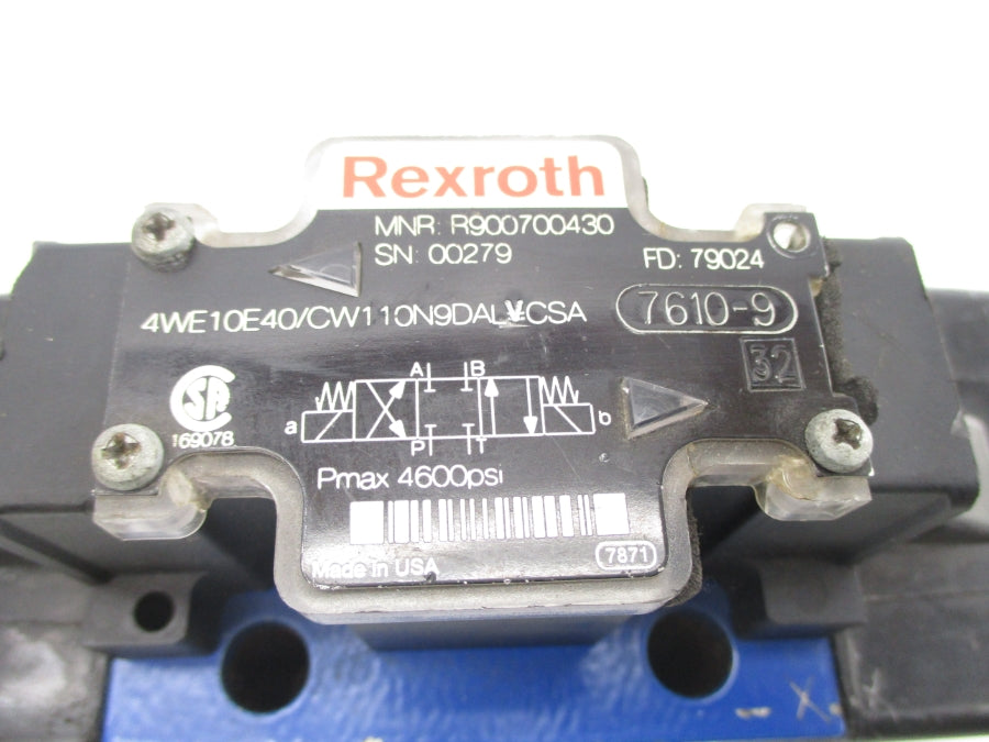 REXROTH 4WE10E40/CW110N9DALVCSA R900700430 110-120V NSNP