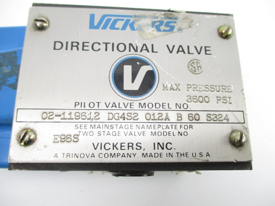 VICKERS 02-119612 DG4S2012AB60S324 110/120V .85/.69A 3600PSI NSNP