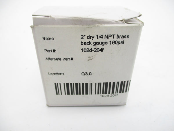 PIC GAUGE 102D-204F 160PSI 2" NSMP
