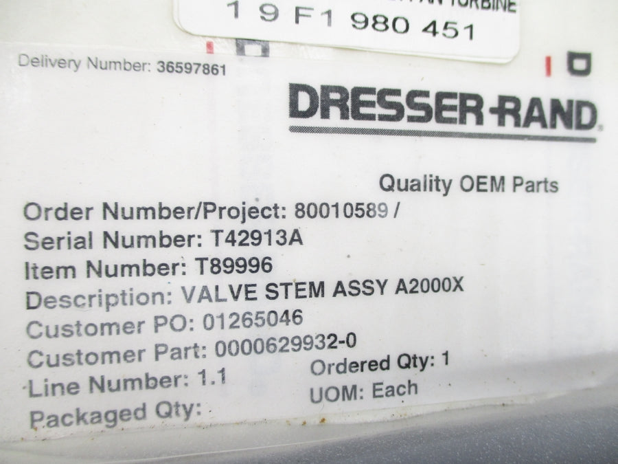 DRESSER RAND T89996 A2000X NSMP
