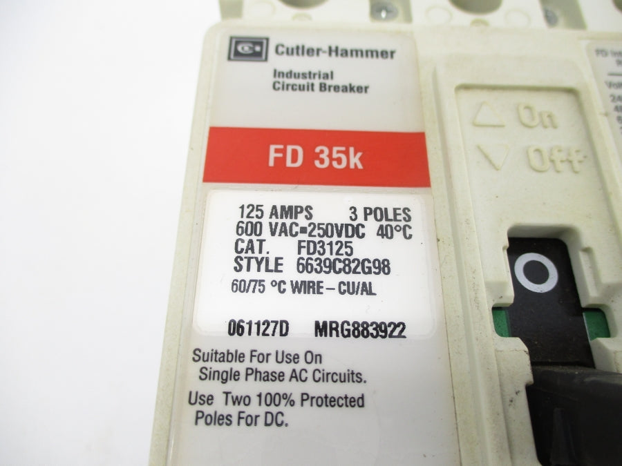 CUTLER HAMMER FD3125 600VAC 125A NSNP
