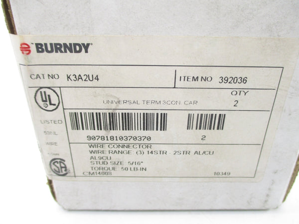 BURNDY K3A2U4 (PKG OF 2) NSMP