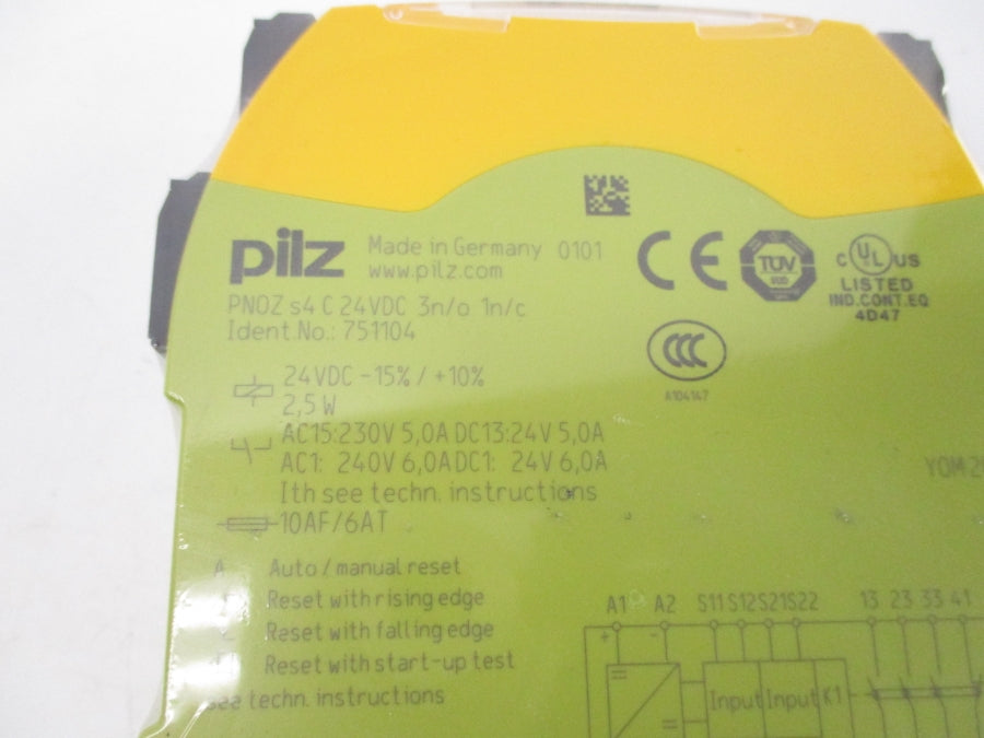 PILZ PNOZS4C24VDC3N/O1N/C 751104 24VDC 6.0A NSMP