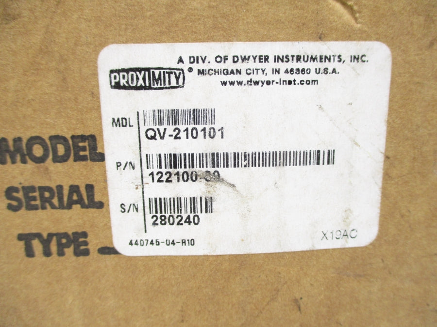PROXIMITY QV-210101 122100-00 125-250VAC 10A NSMP