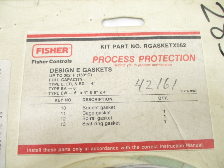 FISHER RGASKETX062 NSMP