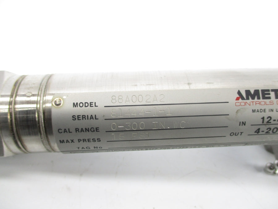 AMETEK 88A002A2 12-48VDC 15PSI 0-300INWC NSNP