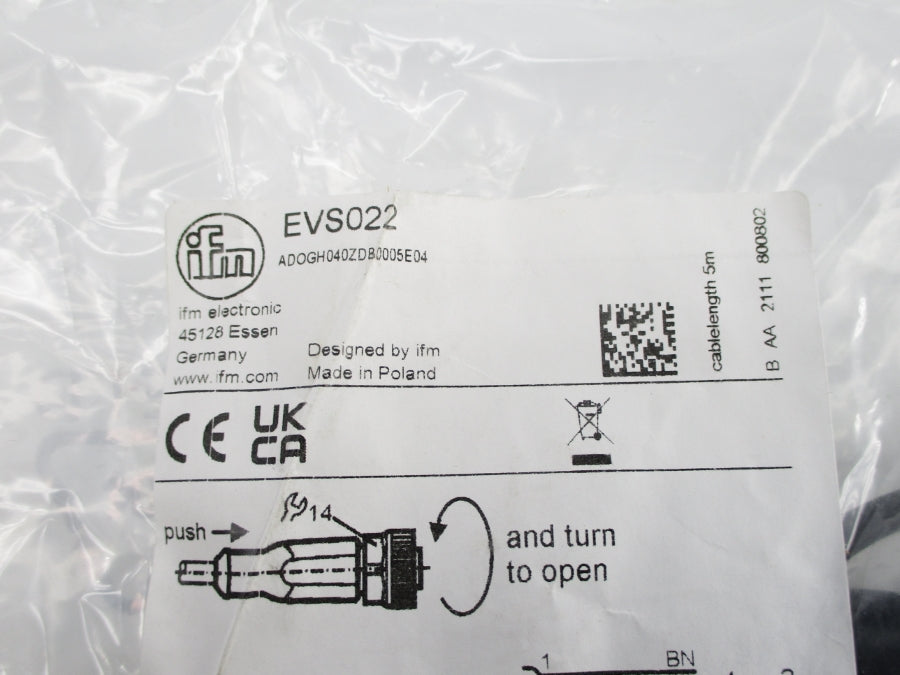IFM EFECTOR EVS022 ADOGH040ZDB0005E04 250VAC 4A NSMP