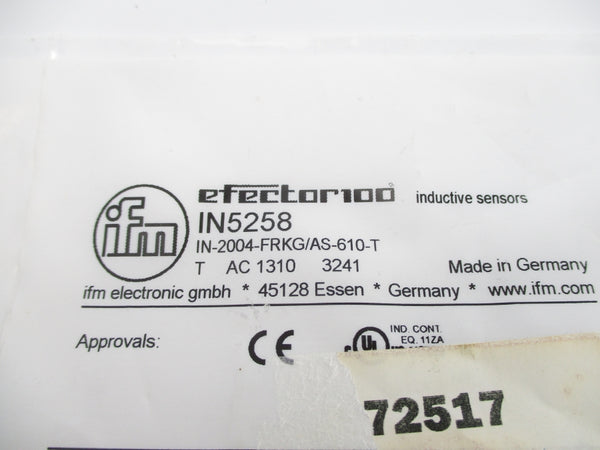 IFM EFECTOR IN5258 IN-2004-FRKG/AS-610-T 10-55VDC NSMP