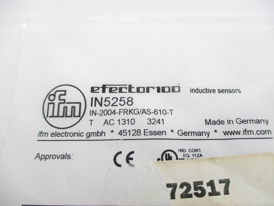 IFM EFECTOR IN5258 IN-2004-FRKG/AS-610-T 10-55VDC NSMP