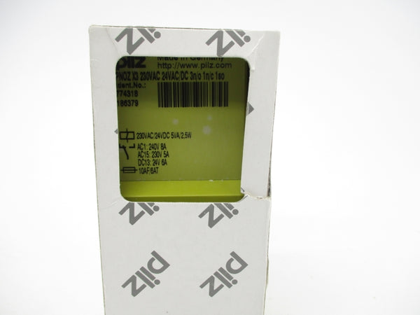 PILZ PNOZX3230VAC24VAC/DC3N/O1N/C1SO 774318 230VAC 5A NSMP
