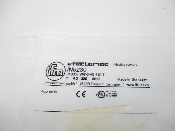 IFM EFECTOR IN5230 IN-3002-BPKG/AS-610-T NSMP