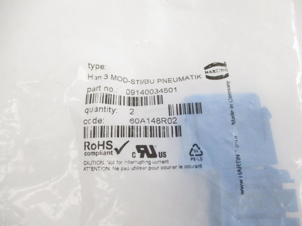 HARTING 09140034501 HAN3MOD-STI/BU (PKG OF 2) NSMP