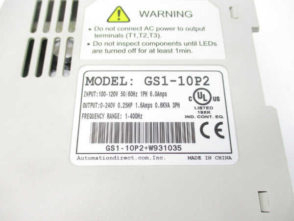 AUTOMATION DIRECT GS1-10P2 100-120V 6.0A NSNP