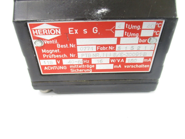 HERION 0771 PTBNR.111B/E30091B 115V NSNP