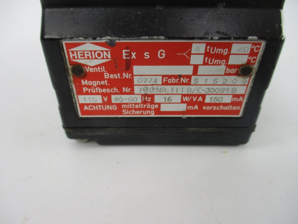 HERION 0771 PTBNR.111B/E-30091B 115V UNMP