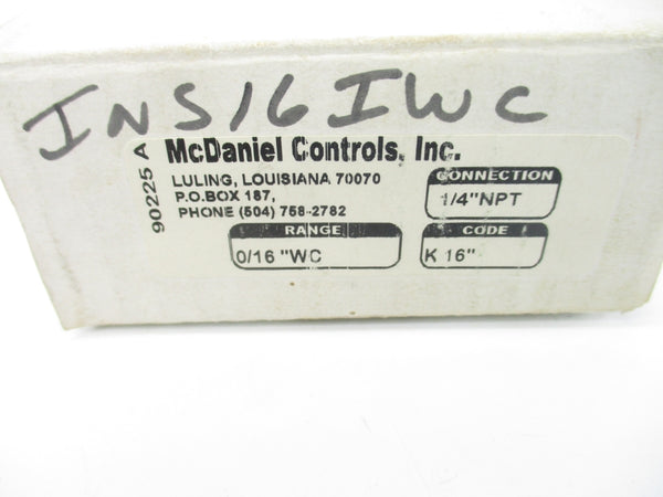 MCDANIEL CONTROLS K16 0/16"WC NSMP