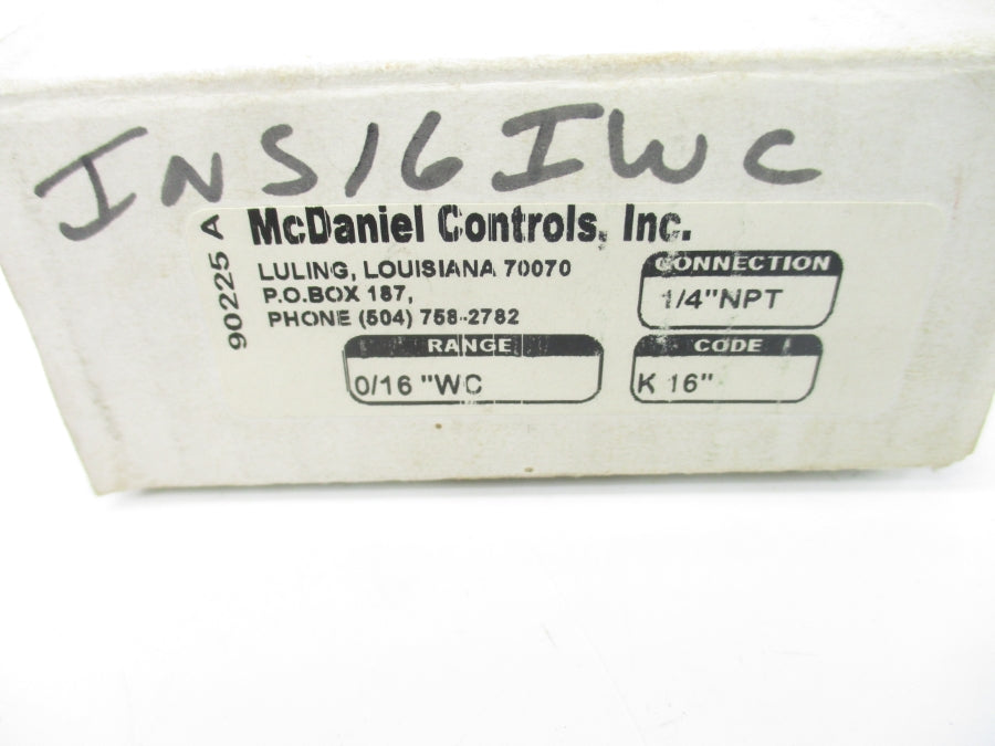 MCDANIEL CONTROLS K16 0/16"WC NSMP