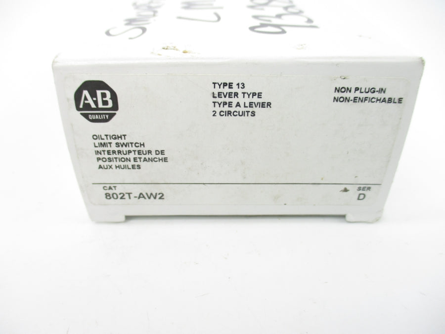 ALLEN BRADLEY 802T-AW2 SER. D 120-600VAC 60A (WH) NSMP