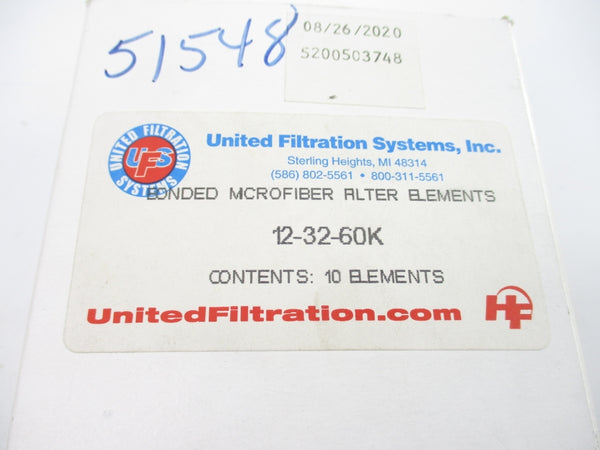 UNITED FILTRATION SYSTEMS 12-32-60K (PKG OF 10) NSMP