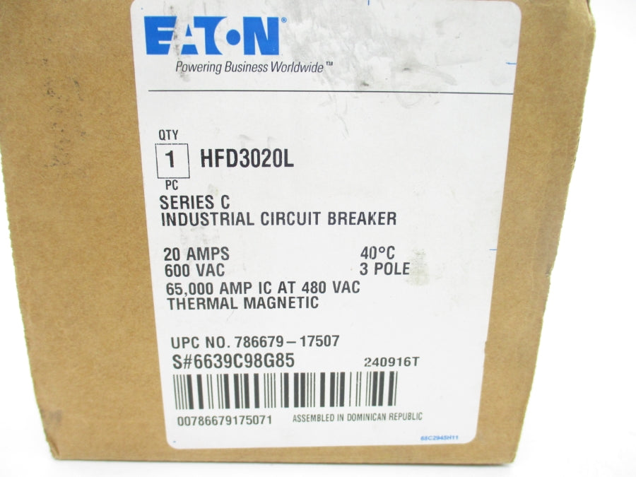 EATON HFD3020L SER. C 600VAC 20A NSMP