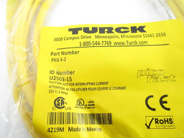 TURCK PKG4-2 U2503-15 125V 2A NSMP