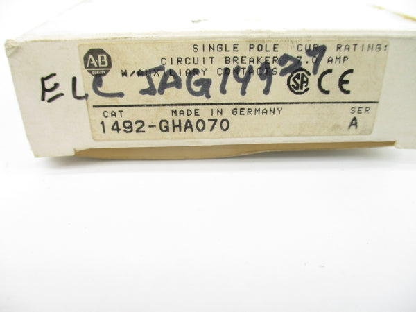 ALLEN BRADLEY 1492-GHA070 SER. A 250VAC 7.0A (GY/BL) NSMP