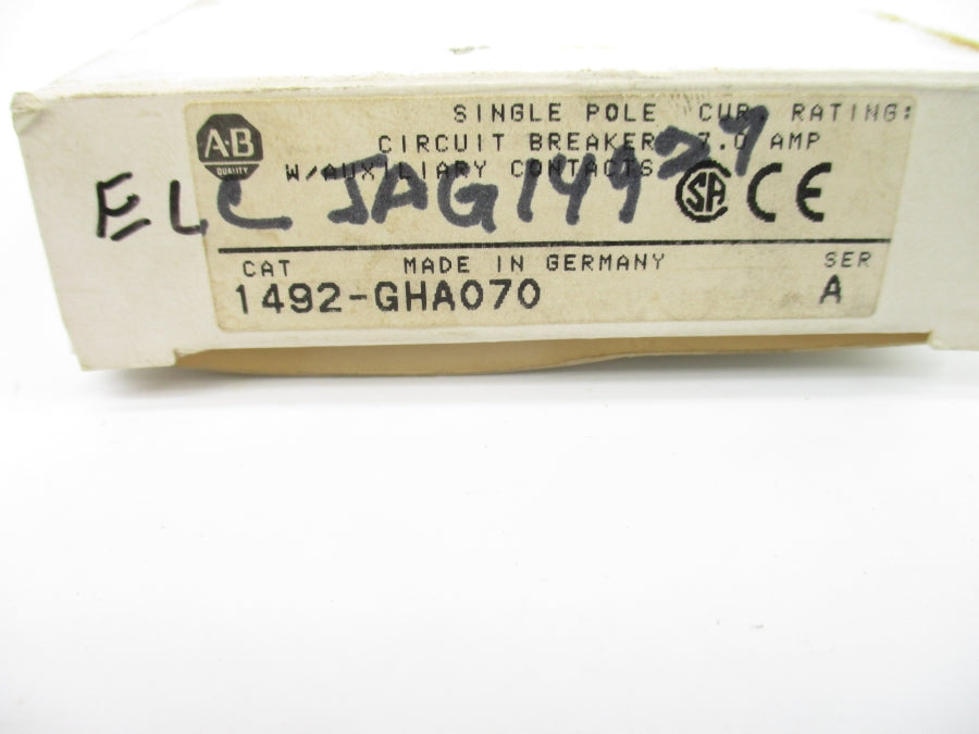 ALLEN BRADLEY 1492-GHA070 SER. A 250VAC 7.0A (GY/BL) NSMP