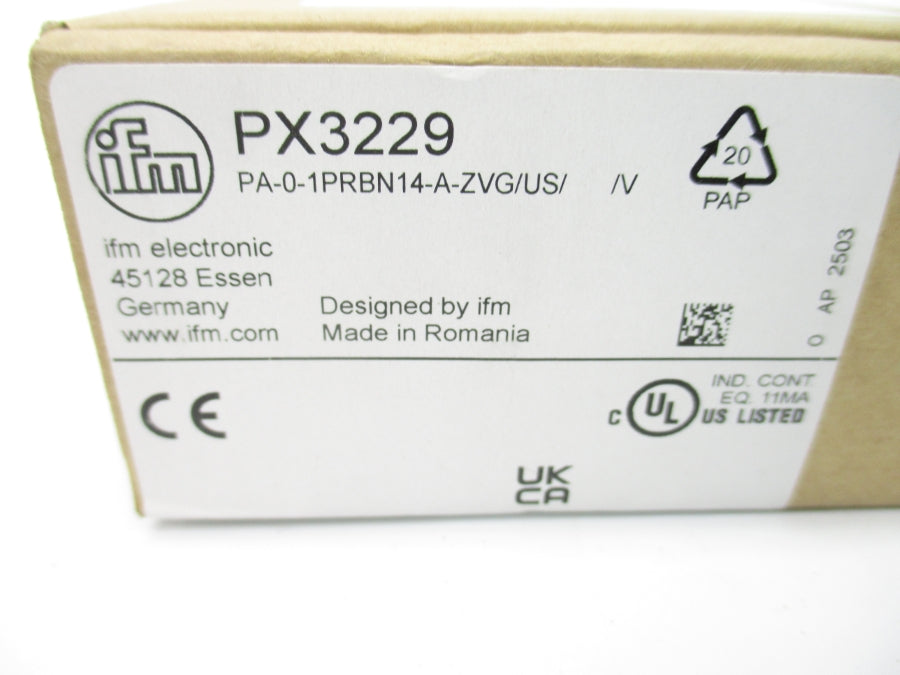 IFM EFECTOR PX3229 PA-0-1PRBN14-A-ZVG/US//V 9.6-32VDC 145PSI NSMP