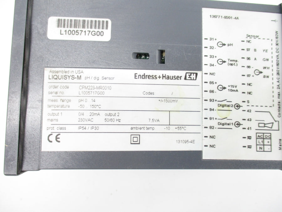 ENDRESS+HAUSER CPM223-MR0010 230VAC NSNP