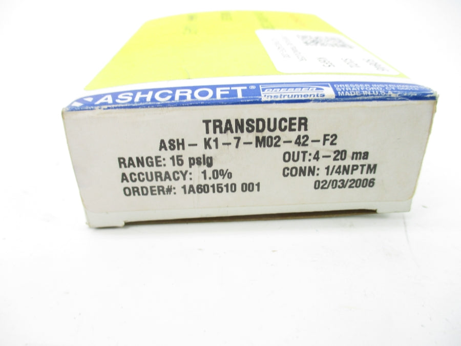 ASHCROFT ASH-K1-7-M02-42-F2 15PSI 1/4" NSMP