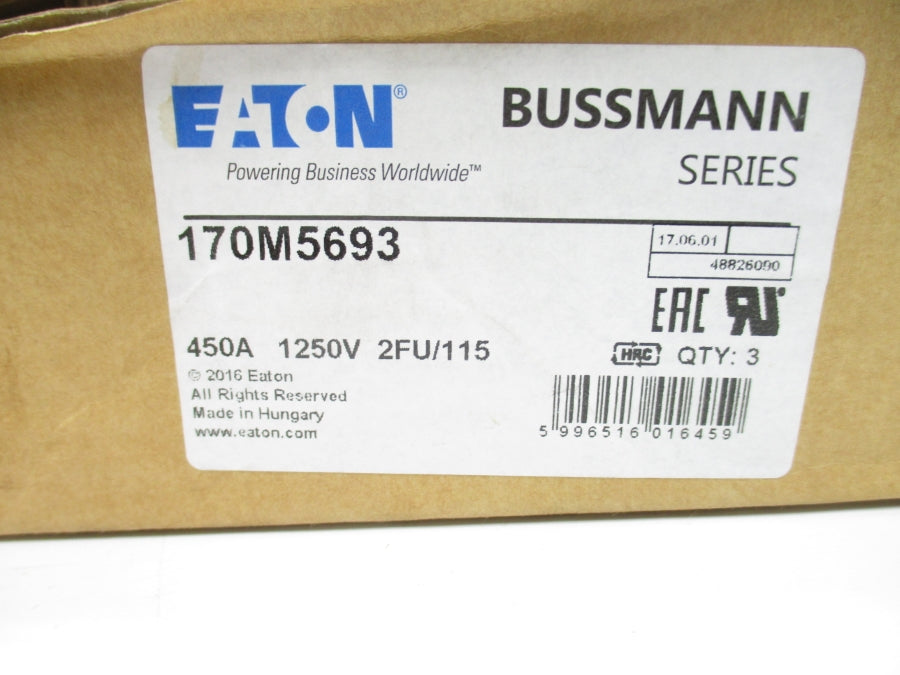 EATON 170M5693 1250V 450A (PKG OF 3) NSMP