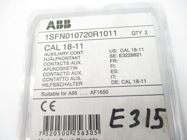 ABB 1SFN01072R1011 CAL18-11 690V 16A (PKG OF 2) NSMP
