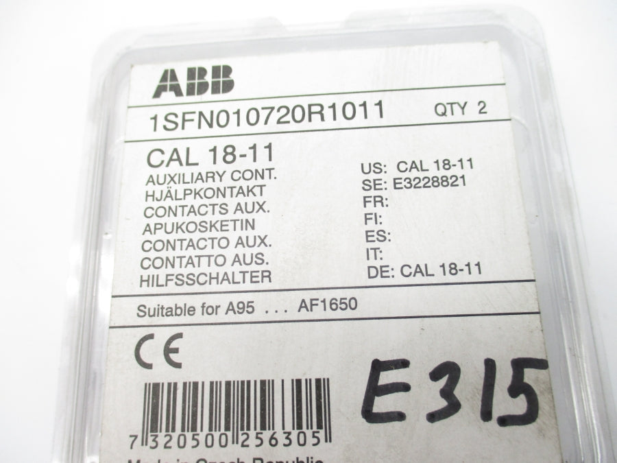 ABB 1SFN01072R1011 CAL18-11 690V 16A (PKG OF 2) NSMP