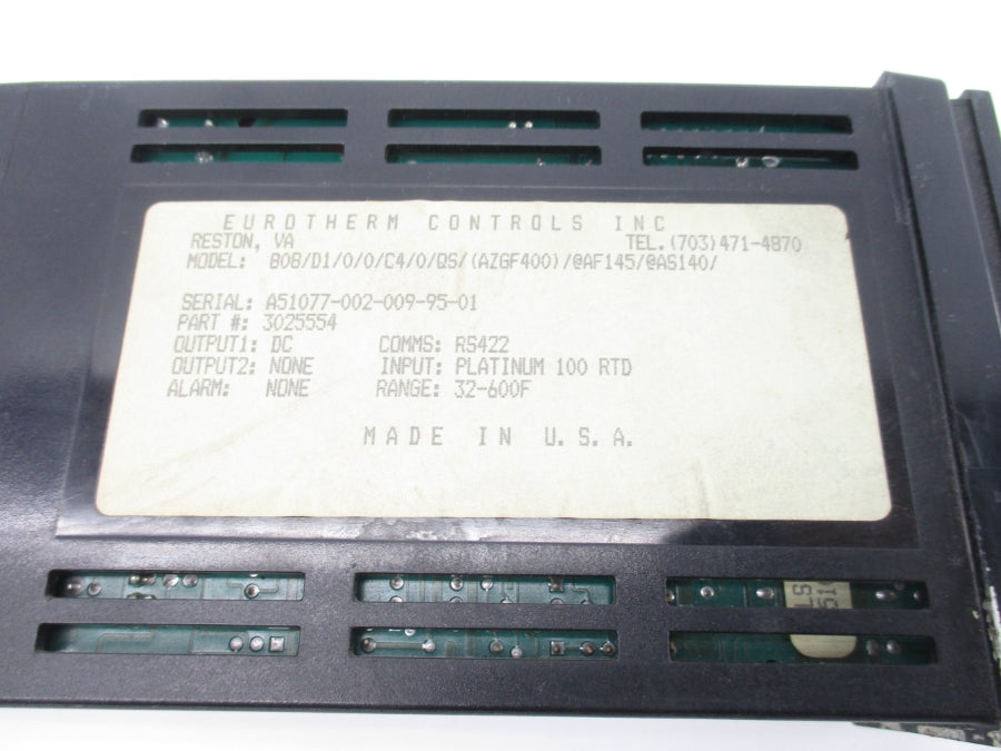 EUROTHERM CONTROLS 808/D1/0/0/C4/0/QS/(AZGF400)/@AF145/@AS140 32-600'F UNMP
