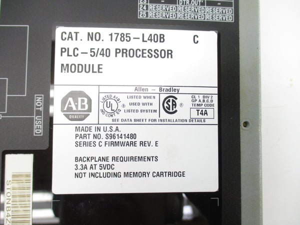 ALLEN BRADLEY 1785-L40B SER. C F/W E UNMP