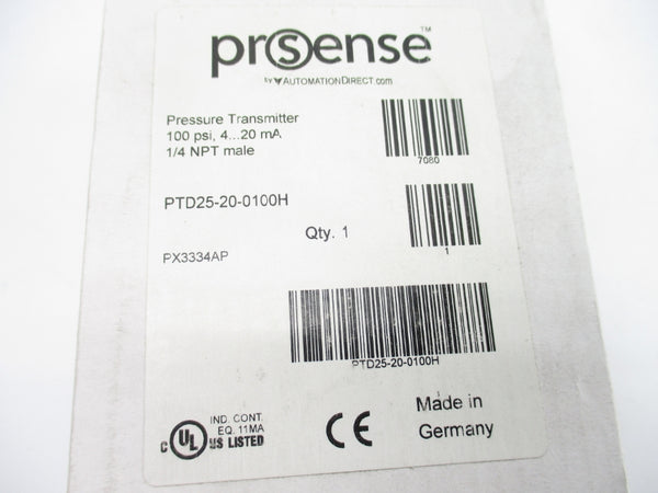 PROSENSE PTD25-20-0100H 9.6-32VDC 100PSI NSMP