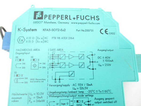 PEPPERL+FUCHS 233751 KFA5-SOT2-EX2 115V UNMP