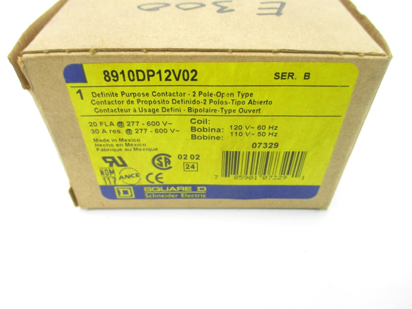 SQUARE D 8910DP12V02 SER. B 110/120V 20A NSMP