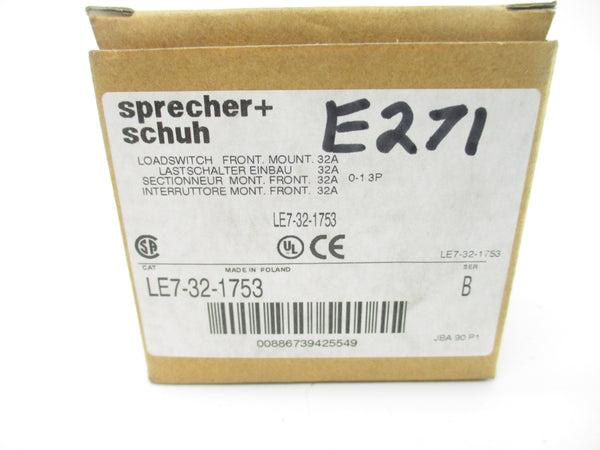 SPRECHER+SCHUH LE7-32-1753 SER. B 600VAC 32A NSMP