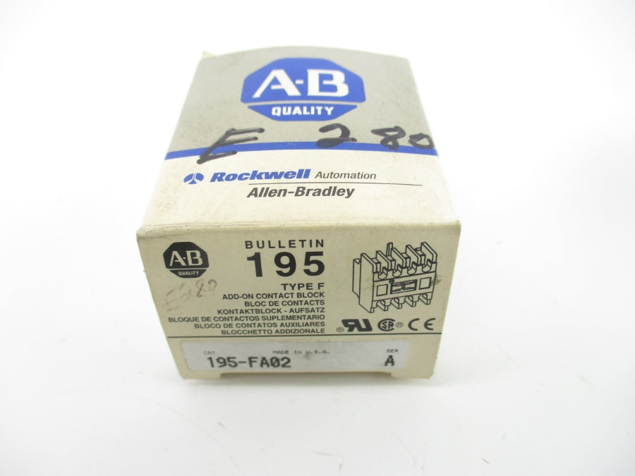 ALLEN BRADLEY 195-FA02 SER. A 600VAC 1.2A (GY/BL) NSMP