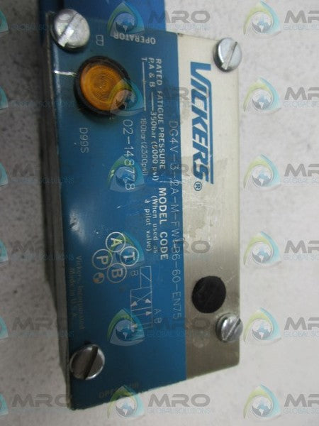 VICKERS DG4V-3-2A-M-FW-B6-60-EN75 HYDRAULIC VALVE NSNP