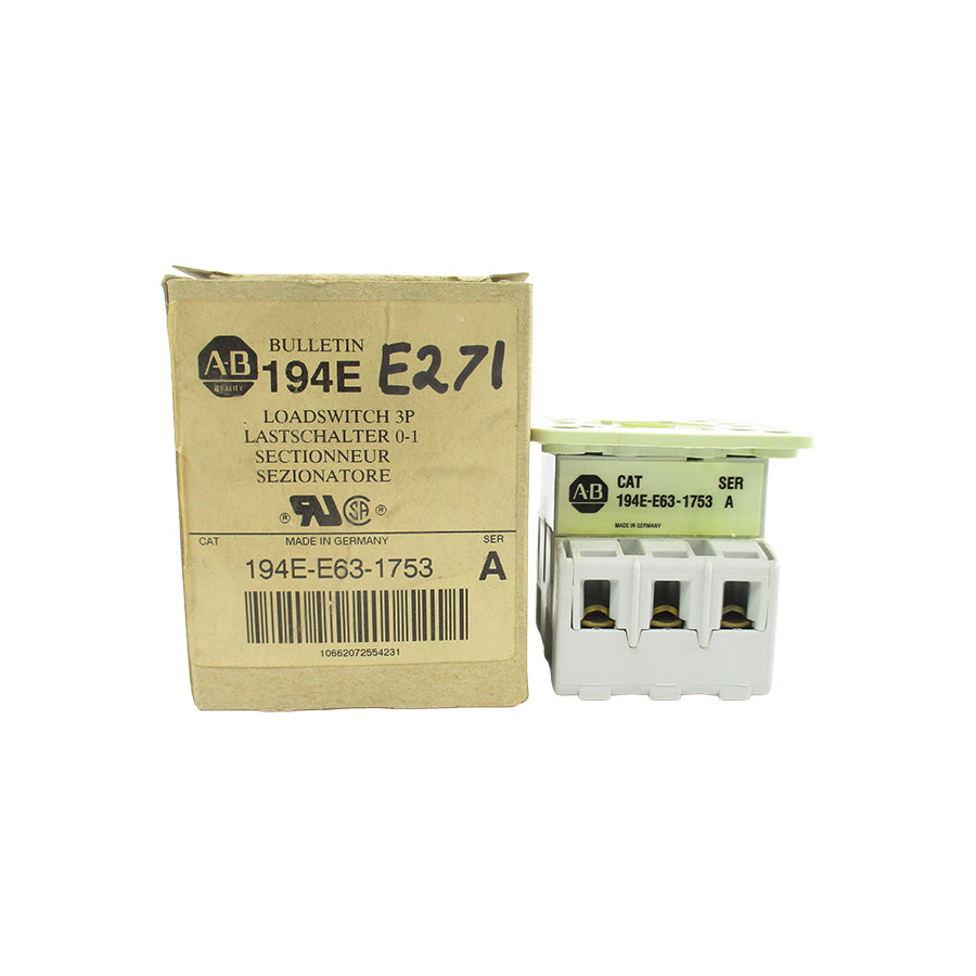 ALLEN BRADLEY 194E-E63-1753 SER. A 600VAC 40A (WH) NSMP