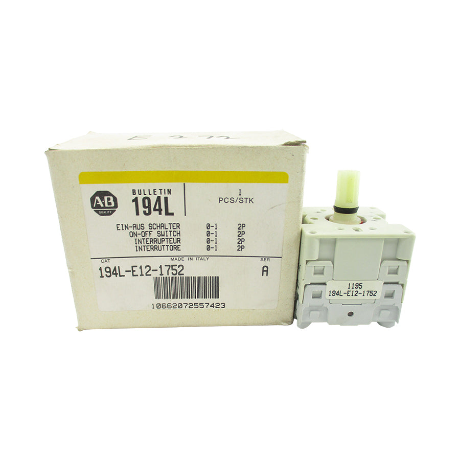 ALLEN BRADLEY 194L-E12-1752 SER. A 600VAC 12A (WH/YL) NSMP