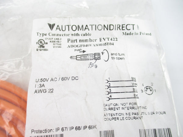 AUTOMATION DIRECT EVT422 ADOGF040VAS0005E04 50VAC 3A NSMP